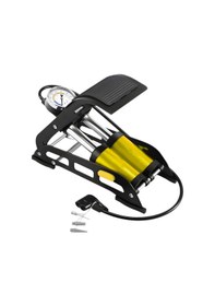 Resim Alman Tasarımı Kalın Çift Pistonlu Ayak Pompası Barometreli Kaymaz Pedallı Lastik Şişirme Pompası 