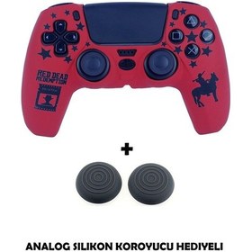 Resim Ps5 Dualsense Red Dead Redemption Desenli Koruyucu Silikon Kılıf + Analog Silikon Koruyucu Rdr Model-2 