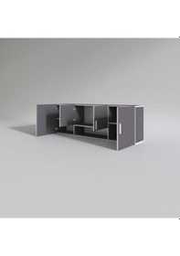 Resim Kenzlife hazır mutfak packey gri 060*180*22 mutfak banyo dolabı kapaklı raflı 