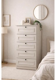 Resim Mira 5 Çekmeceli Şifonyer/çamaşırlık 52x105x43 Cm Aytaşı Country Tasarım Beyaz 