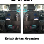 Resim Genel Markalar Audi A100 Uyumlu Deri Oto Koltuk Arkası Düzenleyici - Organizer 2 Adet Siyah 