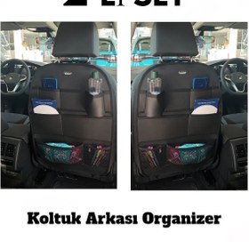 Resim Genel Markalar Rover 220 Oto Koltuk Arkası Deri Organizer Düzenleyici 2 Adet Siyah 
