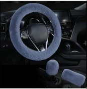 Resim Willowhaven 3 Parça Gri Evrensel Pelüş Direksiyon Kılıfı Seti El Freni Vites Korumalı 3 Parça Gri 