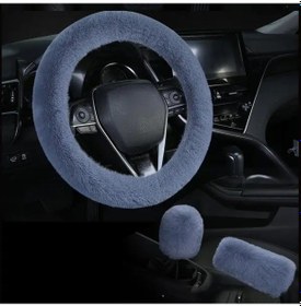 Resim Willowhaven 3 Parça Gri Evrensel Pelüş Direksiyon Kılıfı Seti El Freni Vites Korumalı 3 Parça Gri 