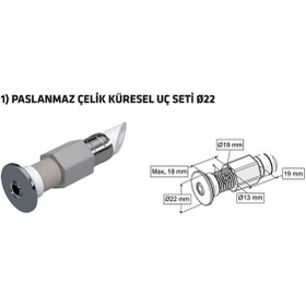 Resim yapıtaşı Yt323 Ø22 Küresel Uçlu L tipi Esnek Taharet çubuğu Rekorlu 60mm 