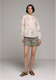 Resim Colin's Colins Fashion Fit Yuvarlak Yaka Metraj Baskılı Kadın Pembe Uzun Kol Gömlek Cl1078692 Q1.v1 Pın 