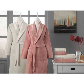 Resim Özdilek Dory Aile Bornoz Seti Kremit-bej Kiremit 