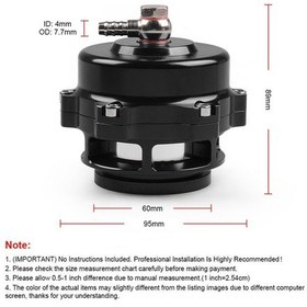 Resim Araba Modifikasyon Parçaları Turboşarj 50mm Basınç Tahliye Valfi Bov Egzoz Valfi 35 Psı Siyah 1277 