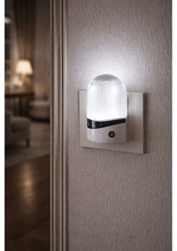 Resim Ulbay Gece Lambası Oval Siyah Şeritli Karanlıkta Otomatik Yanar Fotoselli 0.1w Siyah 