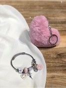 Resim Masalsı Concept 14 Şubat Sevgililer Günü Hediyesi Aşkın Yansıması Pandora Bileklik Ve Peluş Kalp Anahtarlık 
