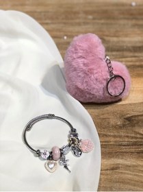 Resim Masalsı Concept 14 Şubat Sevgililer Günü Hediyesi Aşkın Yansıması Pandora Bileklik Ve Peluş Kalp Anahtarlık 