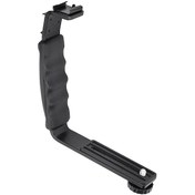 Resim Vkemall Djı Om 4/osmo Mobile 2-3 Için Metal L Tipi Stabilizör Braketi, Soğuk Ayakkabı Arayüzü, Işık Ve Mikrofon Uyumlu, El Tutucu Döşemeli Sabit Aksesuarı 