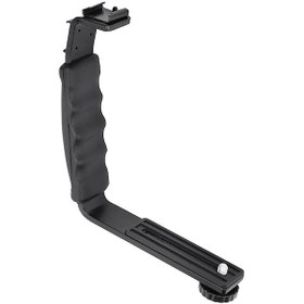 Resim Vkemall Djı Om 4/osmo Mobile 2-3 Için Metal L Tipi Stabilizör Braketi, Soğuk Ayakkabı Arayüzü, Işık Ve Mikrofon Uyumlu, El Tutucu Döşemeli Sabit Aksesuarı 