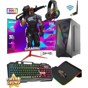 Resim Ramtech Ryzen 5 5600 Rx 580 8gb 512GB M2 16GB Ram 23.6'' Curved Oyuncu Masaüstü Oyuncu Bilgisayarı 