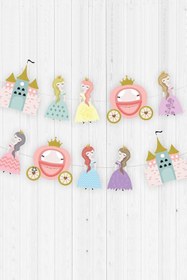 Resim Çok Renkli Prenses ve Şato Temalı Banner - Çok Renkli / Tek Ebat 