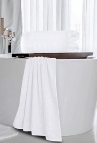 Resim 10 lu Otel Banyo Havlusu%100 Pamuklu 70X150 Cm Beyaz 20/2 Ring 600 Gr 