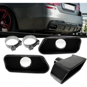 Resim Bmw F10 550 Egzoz Ucu Sağ Sol Takım Siyah 2011 / 2016 