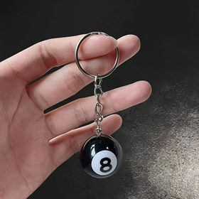 Resim Şanslı No. 8 Bilardo Topu Anahtarlık - Yüzen Süs, Spor Hayranları İçin Açık Halka Tasarımı, 8, Refah, Masa Tenisi, Anahtarlık 