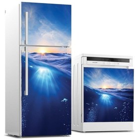 Resim Buzdolabı Ve Bulaşık Makinası Beyaz Eşya Sticker Kaplama Gün Batı (540884645) 