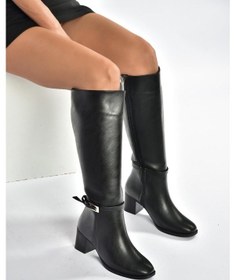 Resim Fox Shoes V973600509 Siyah Kalın Topuklu Kadın Çizme Siyah 