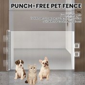 Resim Kediler ve Köpekler İçin Anti-Kedi Geçit Kapısı - Dayanıklı Mat Yüzey, Montaj Gerektirmeyen Genişletilebilir Tasarım, Koridorlar İçin, Sıçramayı Önleyen Endüstriyel Donanımlı Ürün, Ev Kullanımı/Tüm Evcil Hayvan Sahipleri İçin 