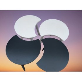 Resim Zigon-Orta Sehpa Takım Hilal Model Parlak Antrasit Beyaz Renk Kay 