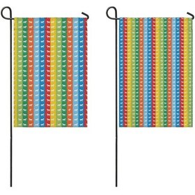 Resim At 2'li Çift Taraflı 12x18inch Bahçe Bayrağı, Dış Mekan-a15 12+ 