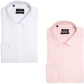 Resim Pıngömlek Kensıngton Vesta Ikili Set 4 Pembe Beyaz Erkek Gömlek Beyaz 