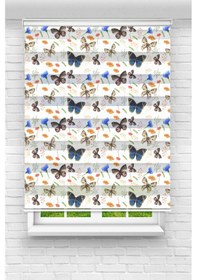 Resim Perdecizade Enxboy Kelebekler Dijital Baskılı Zebra Perde-cocuk Odası-stor Perde Pz-2540 Renkli 