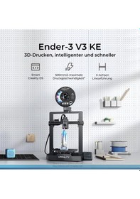 Resim Creality Ender-3 V3 Ke 3d Yazıcı, 500 Mm/sn Daha Yüksek Baskı Hızı Otomatik Tesviyeli Fdm Yazıcı, Sprite Direct Extruder'lı 3d Yazıcı, Baskı Boyutu 220x220x240mm 