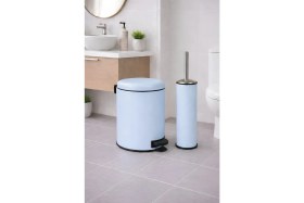 Resim Sas Haus Mavi 2'li Banyo Seti - Metal Çöp Kovası 3 Lt ve Wc Fırçası Takımı Elit 7200 