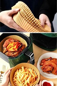 Resim TBYSHOP 50 Adet Airfryer Uyumlu Pişirme Kağıdı Yuvarlak Tabak Model Yağlı Kağıt 