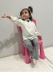 Resim ARYA BABY Kız Bebek Triko Kaşkorse Kumaştan Geniş Fitilli Ispanyol Paça Tayt Tek Alt 