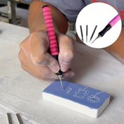 Resim 5 Adet Seramik Oyma Kalemi - 5 Farklı Şekilde Değiştirilebilir Bıçaklı Çok Amaçlı Sap - Çeşitli Yaratıcı İhtiyaçlar İçin Kolay Kullanım 