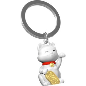Resim Metalmorphose Lucky Cat Maneki Neko Keychain 