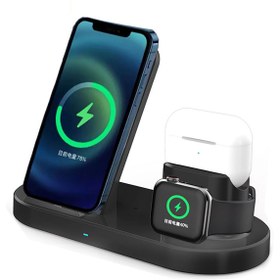 Resim Microcase Samsung-iphone-apple Watch-airpods Ile Uyumlu 15w 3in1 Manyetik Kablosuz Şarj Standı - Al3756 