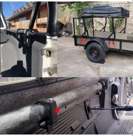 Resim Vkemall Tır Kapağı Montaj Kancaları, Alüminyum Malzeme, Siyah Renk, 2 Adet, Kamper Kasa Sabitleme Aracı 