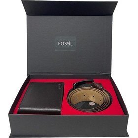 Resim Fossil Kahve Napa Cüzdan 1826&3.5 CM Hakiki Deri Kemer Seti 130 CM Kahverengi 
