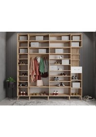 Resim Açelya Portmanto Vestiyer Meşe Beyaz M9-240 cm 