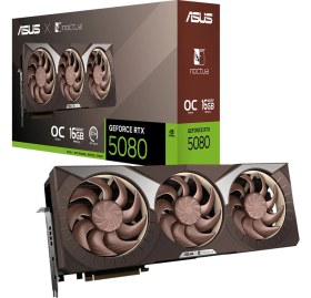 Resim Asus RTX5080-O16G-NOCTUA-NVIDIA-GEFORCE-RTX 5080-16GB GDDR7-256BIT--OC-2XHDMI-3XDP-RGB-DLSS4 Ekran Kartı 