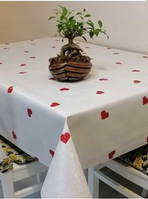 Resim Elyaflı Pvc Muşamba - Desenli Silinebilir Masa Örtüsü 02mrl076g Beyaz 