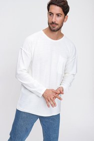 Resim CHUBA Erkek Ekru Hero Bisiklet Yaka Pis Dikiş Cepli Uzun Kol Ince Triko Kazak 22w202 