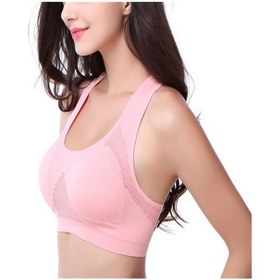 Resim Sones Yüksek Esneklik Nefes Alabilir Üst Fitness Kadın Dolgulu Spor Sütyeni Pembe 