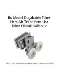 Resim Ayrıntıshop Duşakabin Çift Delikli Teker 1 Adet Krom 