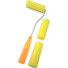 Resim Rich Metal Sap Kadife Rulo Set Metal Saplı Kadife Sünger Fırça Seti 5 cm Eninde 