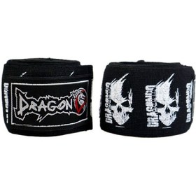 Resim Dragondo 83831 Skull 3,5 Metre Bandaj Kuru Kafalı Boks Bandajı Siyah 