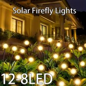 Resim Güneş Enerjili Ateşböceği Işıklar - Güneş LED Bahçe Dekoratif Peyzaj Lambası IP65, Bahçe Veranda Koridor Kafe Süsleme ve Park Aydınlatması için Uygun, Ticari Düğün Fotoğrafçılık Stüdyosu Rekvizitleri 8/12 LED'li 