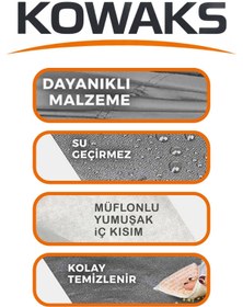Resim KOWAKS RKS Easy Pro 50 Arka Çanta Uyumlu Motosiklet Brandası, Motor Brandası, Gri (Kilit Uyumlu) 