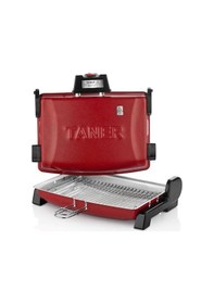 Resim Taner Kebapçı Elektrikli Izgara Mangal Barbekü Çift Telli Büyük Boy Kırmızı 37x28CM (2 Adet Şiş ) 