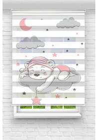 Resim Perdecizade Enxboy Pembe Uyuyan Ayı Dijital Baskılı Zebra Perde-cocuk Odası-stor Perde Tycaeae532cd919bba0ed3d00 Renkli 